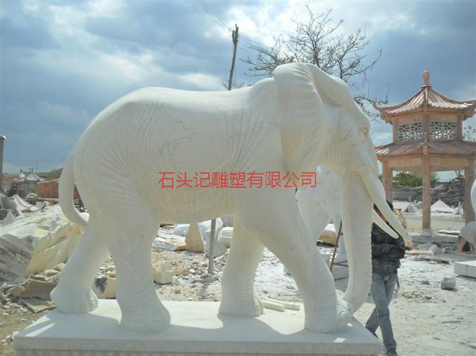 供应本溪市汉白玉大象雕塑/各种大象雕刻/晚霞红大象石雕