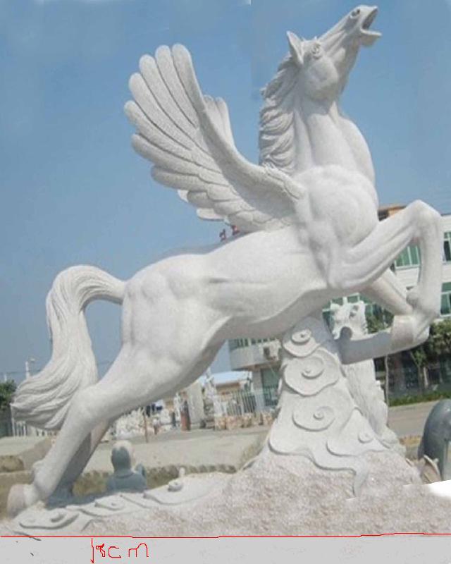 供应北京市汉白玉飞马雕塑/麒麟雕塑/石狮雕塑专业厂家图片