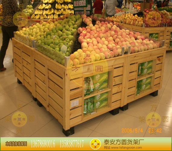 超市果蔬架木制鲜果货架蔬菜水果架批发