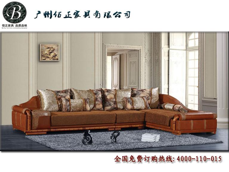 供应930款皮配布客厅沙发,皮配布客厅沙发广州佰正沙发厂家生产定做