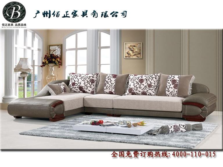 供应906款皮配布客厅沙发，广州佰正家具沙发厂销售皮配布款客厅沙发