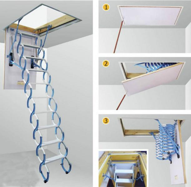 供应伸缩楼梯梯节省空间的梯子图片