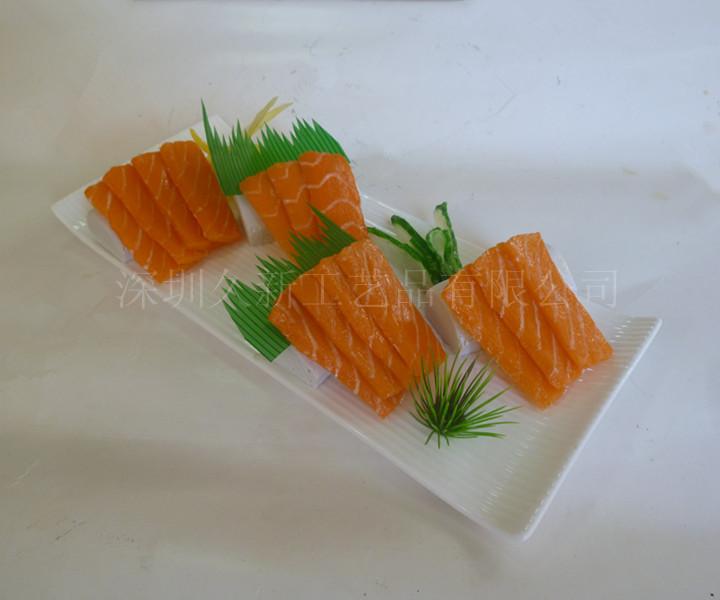 供应日韩料理模型三文鱼刺身 久新仿真菜强烈刺激消费者食欲