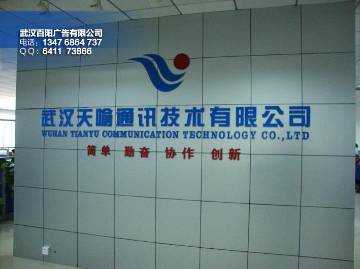 供应公司形象墙水晶字制作武汉百阳广告