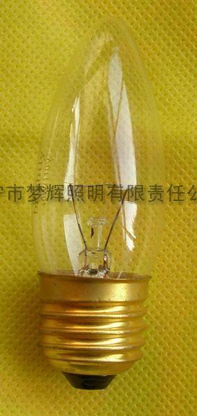 C32烛型灯泡透明E27白炽灯泡批发