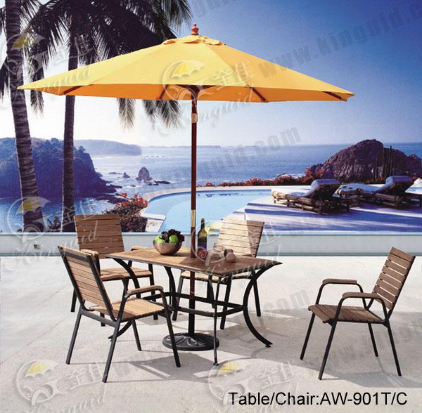专业生产铝木户外桌椅、休闲餐厅家具、户外家具、户外桌椅