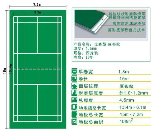 网球场地板PVC地板批发