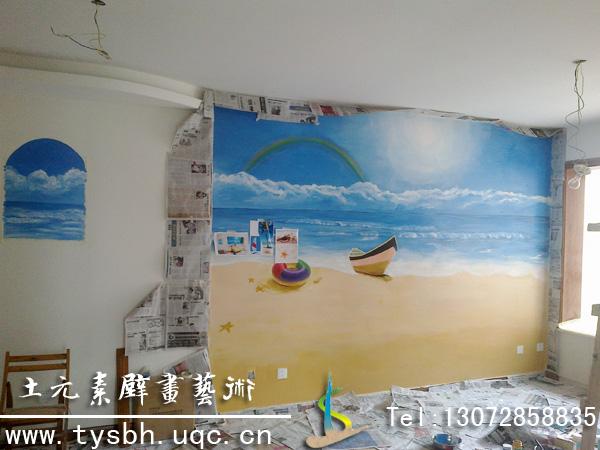 成都家庭彩绘/家庭海景壁画3D壁批发