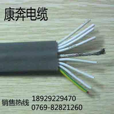 供应起重机电缆 钢丝扁平电缆线 8芯0.75平方钢丝扁电缆图片