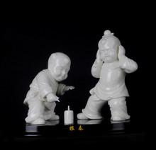 德化模制和捏塑人物瓷雕香炉烛台 青白瓷透雕陈设供器德化窑