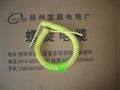 扬州市宝赢黄色护套2芯螺旋电缆弹簧电线厂家