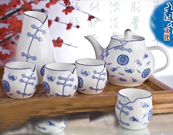 珠海市经典中国风陶瓷骨瓷茶具五件套厂家供应经典中国风陶瓷骨瓷茶具五件套