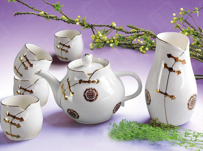 珠海市经典中国风陶瓷骨瓷茶具五件套厂家