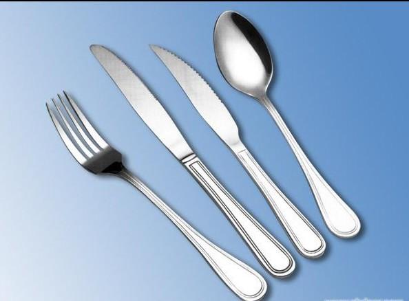 钢印高档不锈钢餐具/不锈钢刀叉勺/简美双线条纹系列