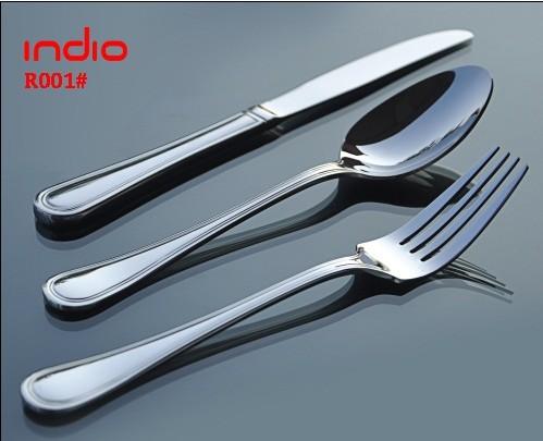 钢印高档不锈钢餐具/不锈钢刀叉勺/简美双线条纹系列