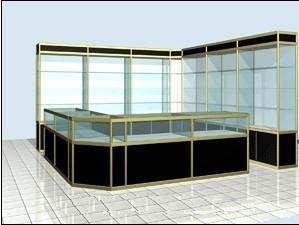 供应玻璃展柜 钛合金玻璃展柜