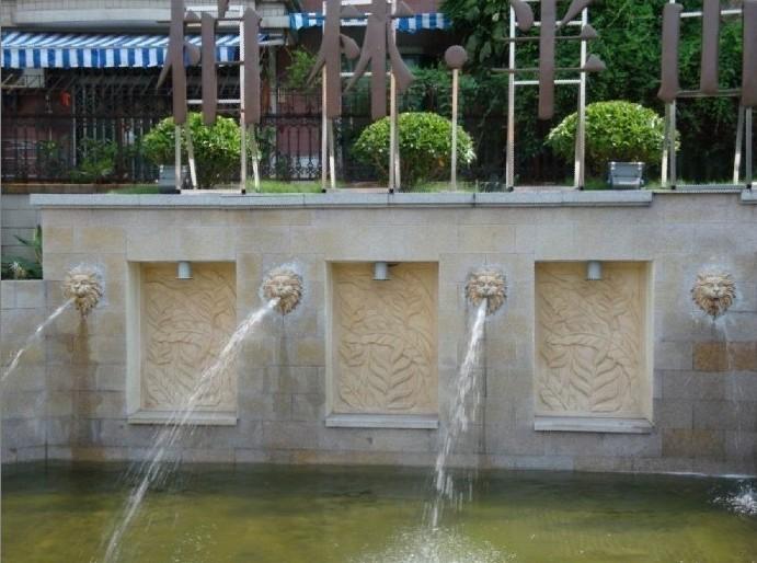 供应砂岩雕塑喷泉批发人造石流水墙订做 广州砂岩喷泉厂家
