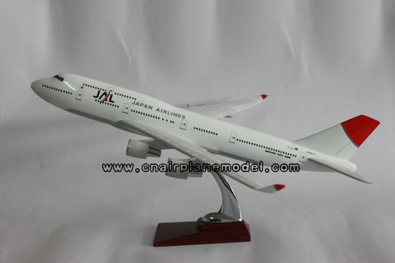 供应航空模型B747-400日本航空树脂飞机模型47CM