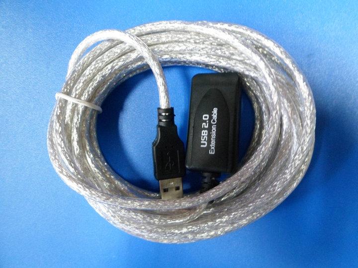 供应5M高品质USB延长线透明白兰黑