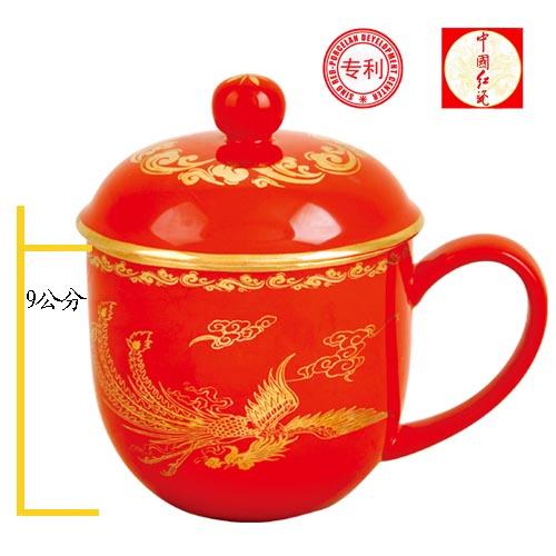 西藏醴陵红瓷杯批发