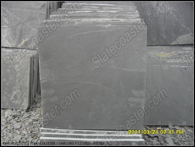 九江市天然板岩石材黑色平板铺路石厂家