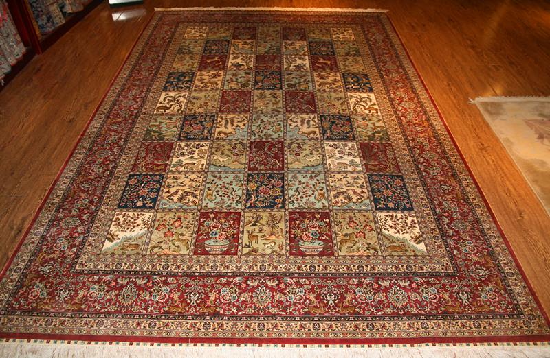 伊朗进口手工真丝波斯地毯客厅地毯价钱，伊朗波斯地毯背景专卖店