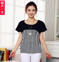 供应 夏季新款热卖韩版细条纹显瘦T恤 广州女装网上批发市场图片