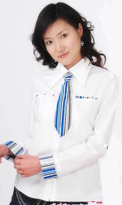 韩版商务修身白色衬衫女长袖衬衫批发
