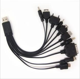 供应多功能手机USB充电器线10合1多功能手机充电器电源线