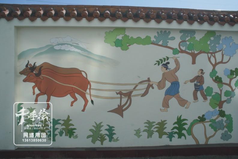 供应山东城市文化墙彩绘企业宣传墙彩绘图片