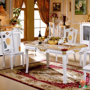 供应永旭家具实木餐桌椅组合大理石餐桌
