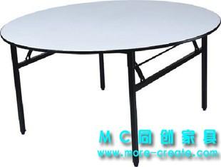 供应PVC折叠桌圆形折叠餐桌酒店餐桌