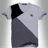 供应AA54492012夏季新款男装短袖系列撞色V领韩版短袖T恤图片