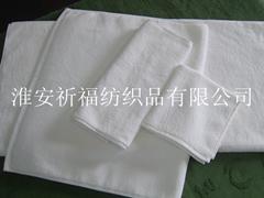 厂家批发，来样加工，32支纱白色平织全棉酒店毛巾套件