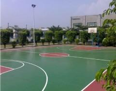 供应专业承接潍坊硅PU球场翻新硅PU篮球场施工球场材料图片