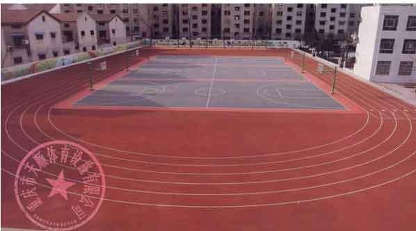 重庆防滑彩色EPDM安全地垫，四川硅PU篮球场新市场材料行情图片