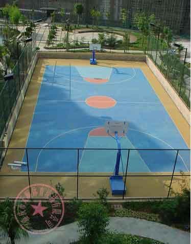 供应重庆篮球羽毛球场施工/重庆硅PU/橡胶场施工图片