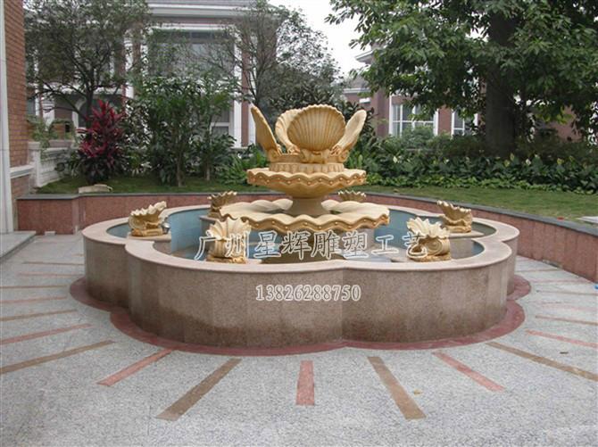 广州砂岩贝壳喷泉雕塑景观批发