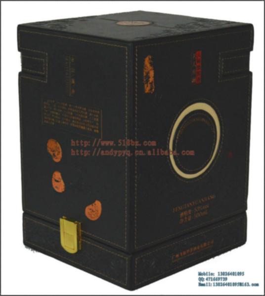 供应支持混批 皮质酒盒包装 制作皮质酒盒图片