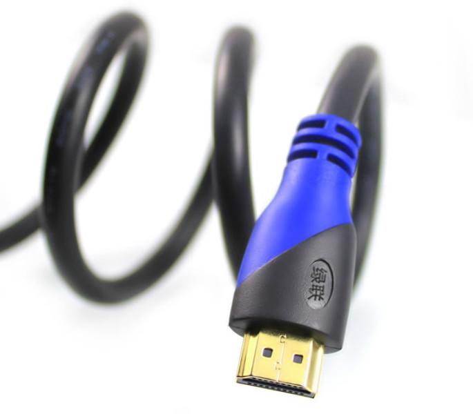 HDMI高清线蓝黑头网络冠军线材绿联5米图片