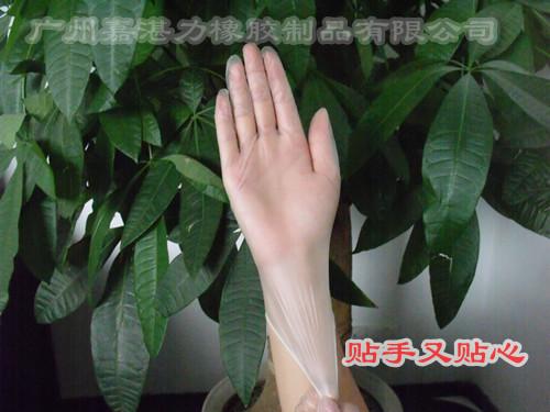 供应PVC千级食品工厂防护手套一次性透明手套