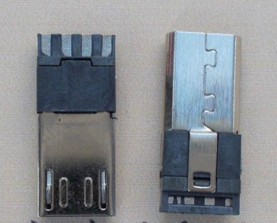 Micro USB公头特殊型 加长单排焊线9.0可短路