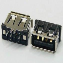 USB接口 AF短体180度直插立式单边鱼叉脚黑色LCP图片