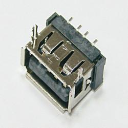 短体接口USB-AF-B 4P前勾脚PCB贴板封装有卷边 黑胶图片