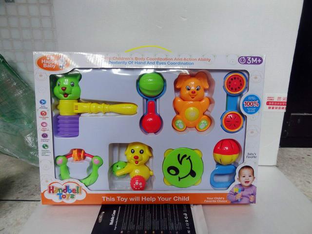 供应婴儿床铃摇铃铃鼓响锤组合套装幼儿园推广告促销礼品赠品音乐玩具