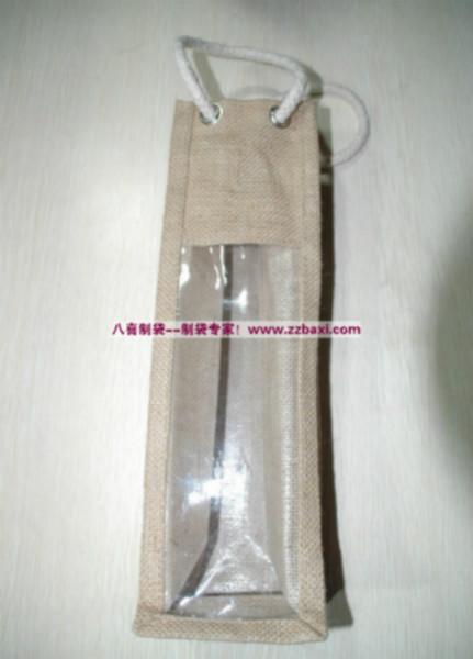 供应广州麻布手提袋红酒袋产品包装袋加工厂家质量第一图片
