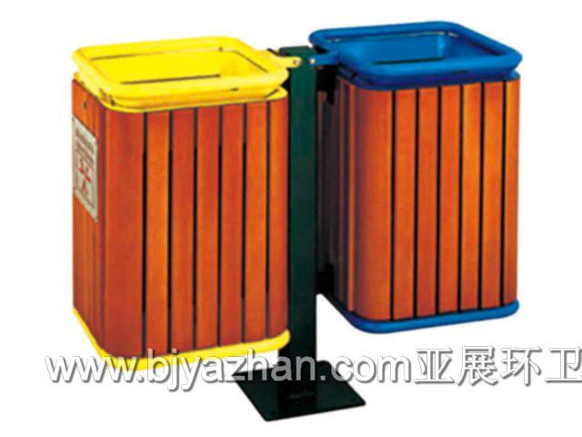 厂家直销批发1200升分类垃圾桶室内桶室外桶单桶双桶木质材料分类垃圾桶LW-039图片