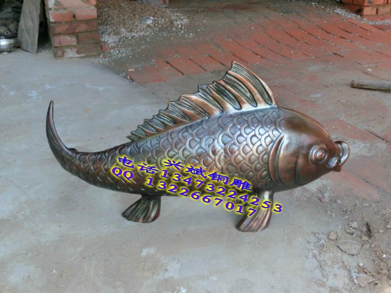 供应铜喷水鱼雕塑价格