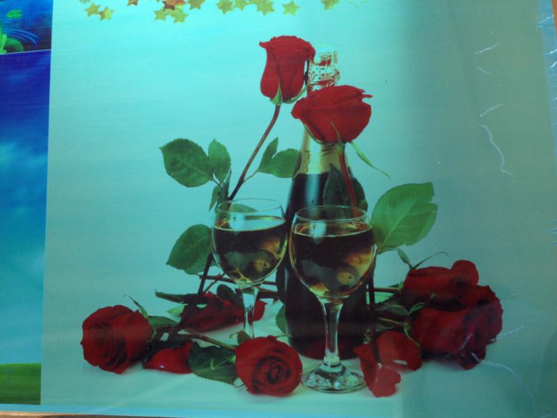 供应弘辉红玫瑰七彩印花不锈钢板图片