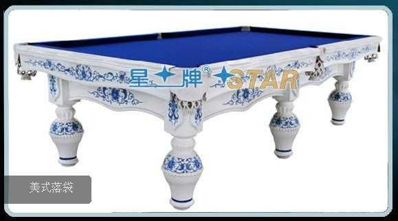 星牌110-9A青花瓷美式台球桌 设计典雅大方 天津星牌台球桌销售图片
